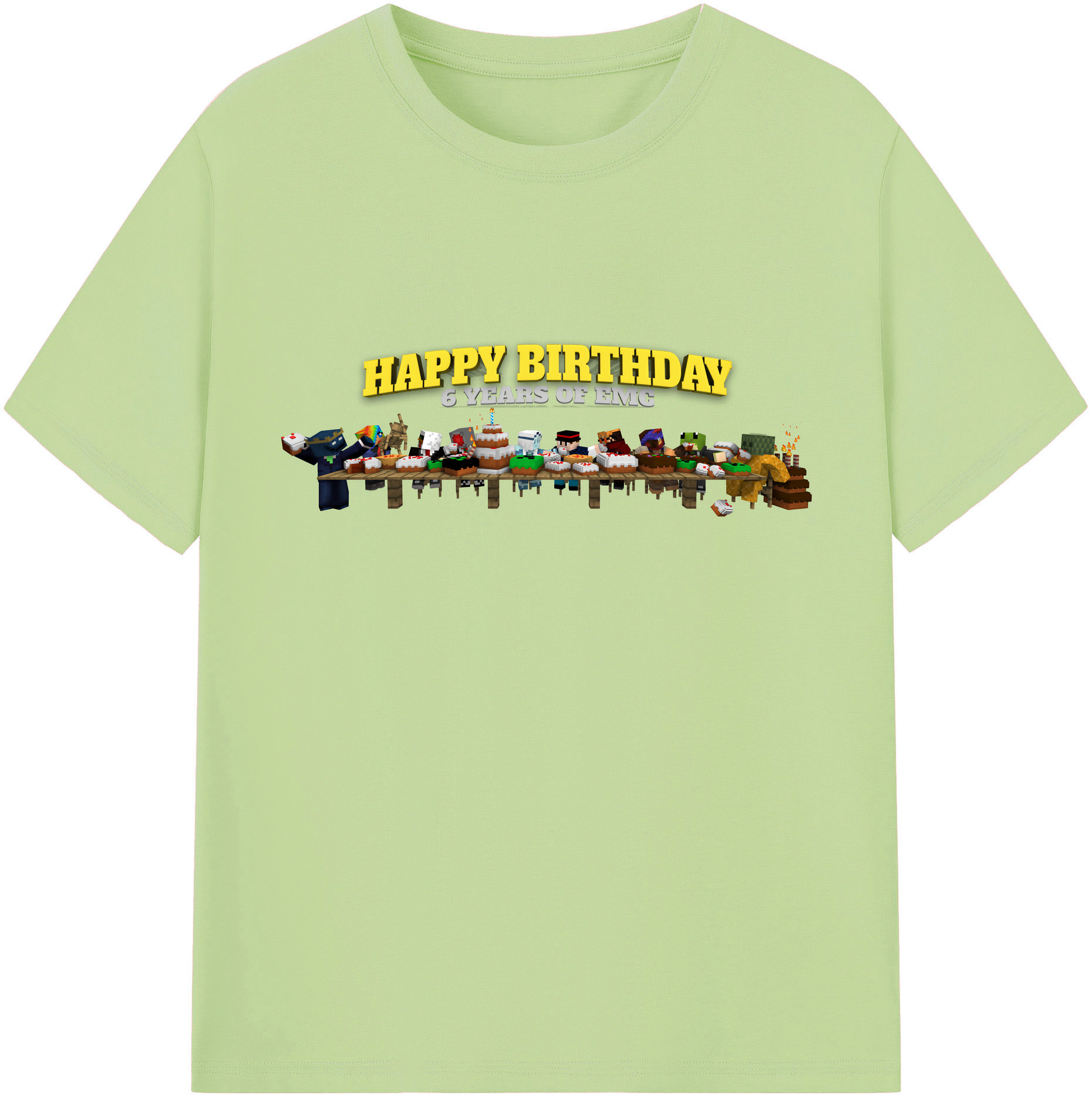 （画像用） マインクラフト ブロックの世界 Minecraft MC Block world 綿100％半袖Tシャツ（フロントプリント）